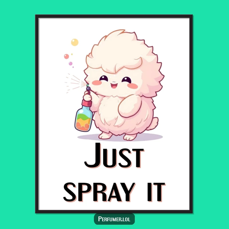 Funny Fluffy Creature Poster: Vibrant Art for a Cheerful Space