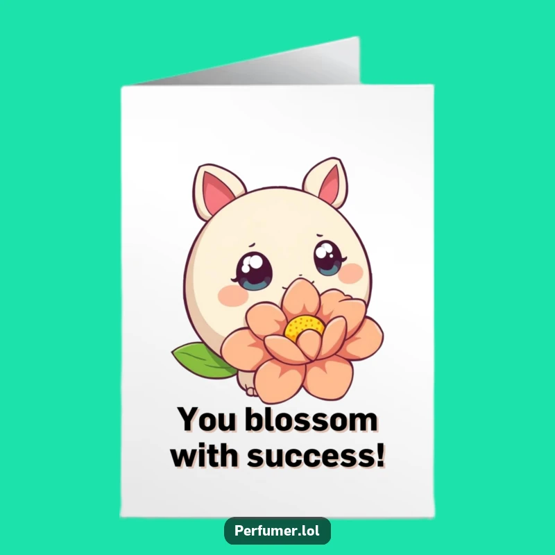 Free Printable Congrats Card: Creature's Floral Achievement Sniff - Funny Downloadable Gift