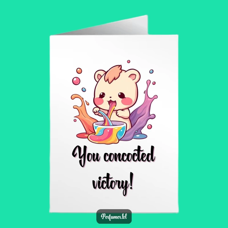 Free Printable Congrats Card: Creature's Magical Mix - Funny Downloadable Gift